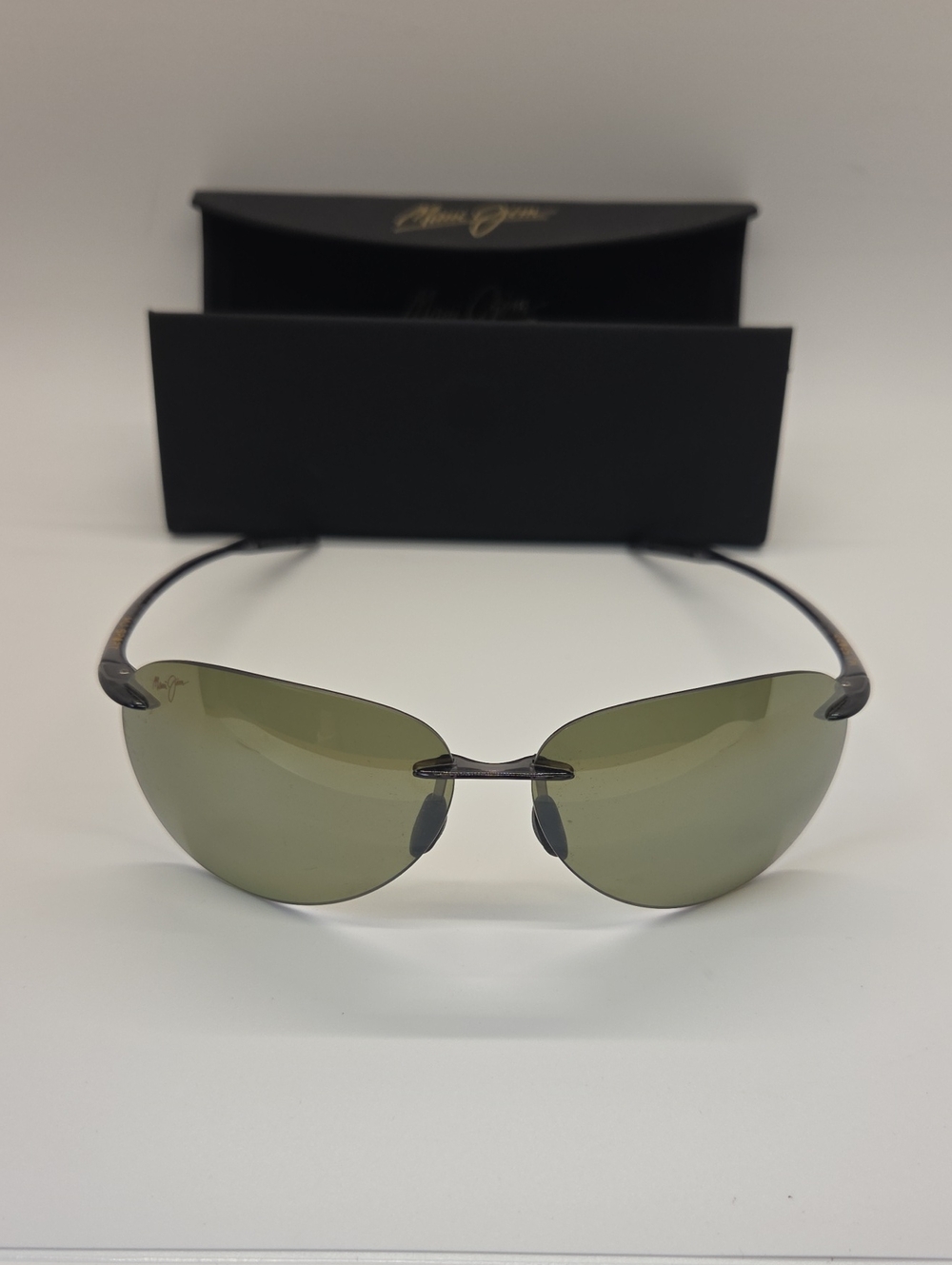 Maui Jim Sugar Beach Rimless Sunglasses with Green Lenses MJ421-11